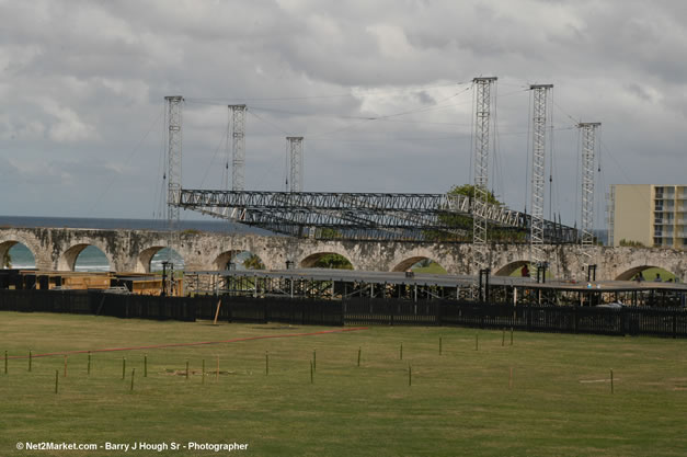 The Aqueduct Venue Under Construction - Saturday, January 20th - 10th Anniversary - Air Jamaica Jazz & Blues Festival 2007 - The Art of Music - Tuesday, January 23 - Saturday, January 27, 2007, The Aqueduct on Rose Hall, Montego Bay, Jamaica - Negril Travel Guide, Negril Jamaica WI - http://www.negriltravelguide.com - info@negriltravelguide.com...!