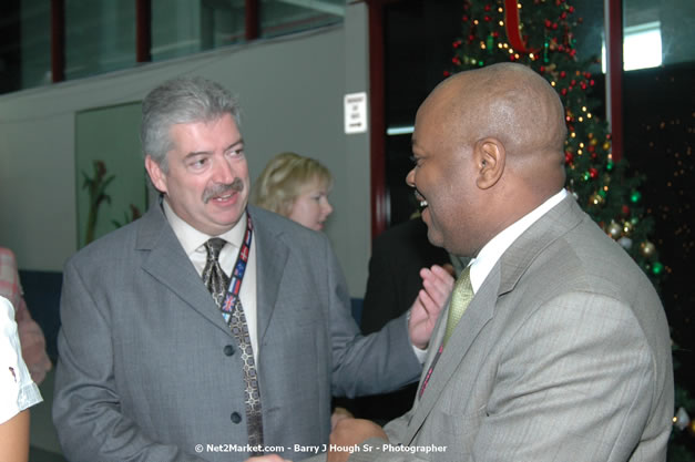 Minister of Tourism, Hon. Edmund Bartlett - Director of Tourism, Basil Smith, and Mayor of Montego Bay, Councilor Charles Sinclair Launch of Winter Tourism Season at Sangster International Airport, Saturday, December 15, 2007 - Sangster International Airport - MBJ Airports Limited, Montego Bay, Jamaica W.I. - Photographs by Net2Market.com - Barry J. Hough Sr, Photographer - Negril Travel Guide, Negril Jamaica WI - http://www.negriltravelguide.com - info@negriltravelguide.com...!