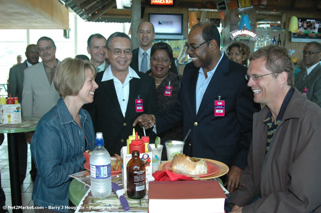 Minister of Tourism, Hon. Edmund Bartlett - Director of Tourism, Basil Smith, and Mayor of Montego Bay, Councillor Charles Sinclair Launch of Winter Tourism Season at Sangster International Airport, Saturday, December 15, 2007 - Sangster International Airport - MBJ Airports Limited, Montego Bay, Jamaica W.I. - Photographs by Net2Market.com - Barry J. Hough Sr, Photographer - Negril Travel Guide, Negril Jamaica WI - http://www.negriltravelguide.com - info@negriltravelguide.com...!