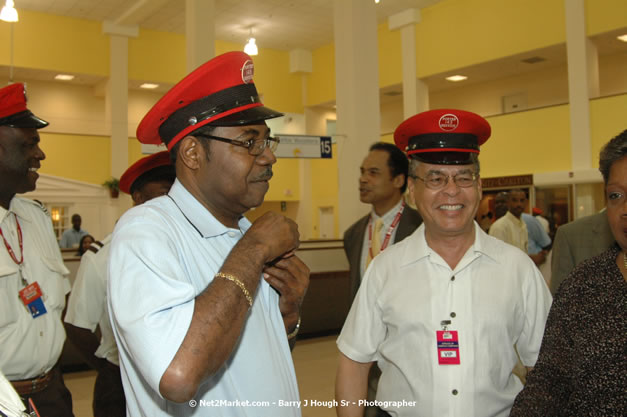 Minister of Tourism, Hon. Edmund Bartlett - Director of Tourism, Basil Smith, and Mayor of Montego Bay, Councillor Charles Sinclair Launch of Winter Tourism Season at Sangster International Airport, Saturday, December 15, 2007 - Sangster International Airport - MBJ Airports Limited, Montego Bay, Jamaica W.I. - Photographs by Net2Market.com - Barry J. Hough Sr, Photographer - Negril Travel Guide, Negril Jamaica WI - http://www.negriltravelguide.com - info@negriltravelguide.com...!