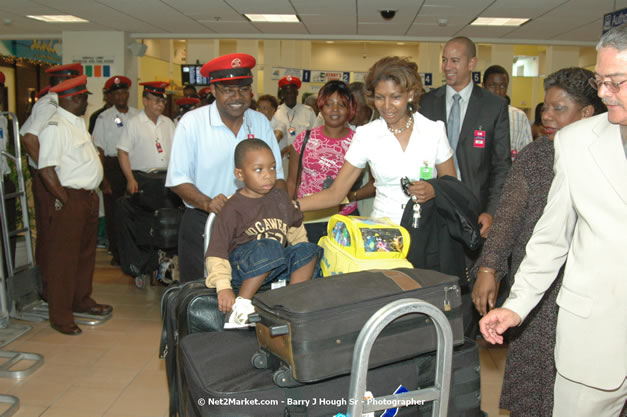 Minister of Tourism, Hon. Edmund Bartlett - Director of Tourism, Basil Smith, and Mayor of Montego Bay, Councillor Charles Sinclair Launch of Winter Tourism Season at Sangster International Airport, Saturday, December 15, 2007 - Sangster International Airport - MBJ Airports Limited, Montego Bay, Jamaica W.I. - Photographs by Net2Market.com - Barry J. Hough Sr, Photographer - Negril Travel Guide, Negril Jamaica WI - http://www.negriltravelguide.com - info@negriltravelguide.com...!