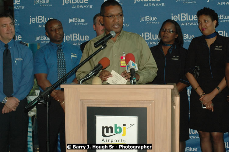 JetBue Airways' Inaugural Air Service between Sangster International Airport, Montego Bay and John F. Kennedy Airport, New York at MBJ Airports Sangster International Airport, Montego Bay, St. James, Jamaica - Thursday, May 21, 2009 - Photographs by Net2Market.com - Barry J. Hough Sr, Photographer/Photojournalist - Negril Travel Guide, Negril Jamaica WI - http://www.negriltravelguide.com - info@negriltravelguide.com...!