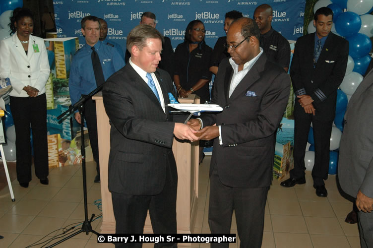 JetBue Airways' Inaugural Air Service between Sangster International Airport, Montego Bay and John F. Kennedy Airport, New York at MBJ Airports Sangster International Airport, Montego Bay, St. James, Jamaica - Thursday, May 21, 2009 - Photographs by Net2Market.com - Barry J. Hough Sr, Photographer/Photojournalist - Negril Travel Guide, Negril Jamaica WI - http://www.negriltravelguide.com - info@negriltravelguide.com...!