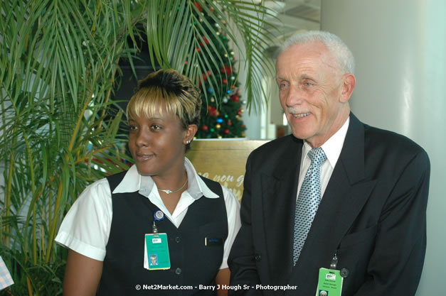 MBJ Airports Limited Welcomes WestJet Airlines - Inaugural Scheduled Service From Toronto Pearsons International Airport - Monday, December 10, 2007 - Sangster International Airport - MBJ Airports Limited, Montego Bay, Jamaica W.I. - Photographs by Net2Market.com - Barry J. Hough Sr, Photographer - Negril Travel Guide, Negril Jamaica WI - http://www.negriltravelguide.com - info@negriltravelguide.com...!